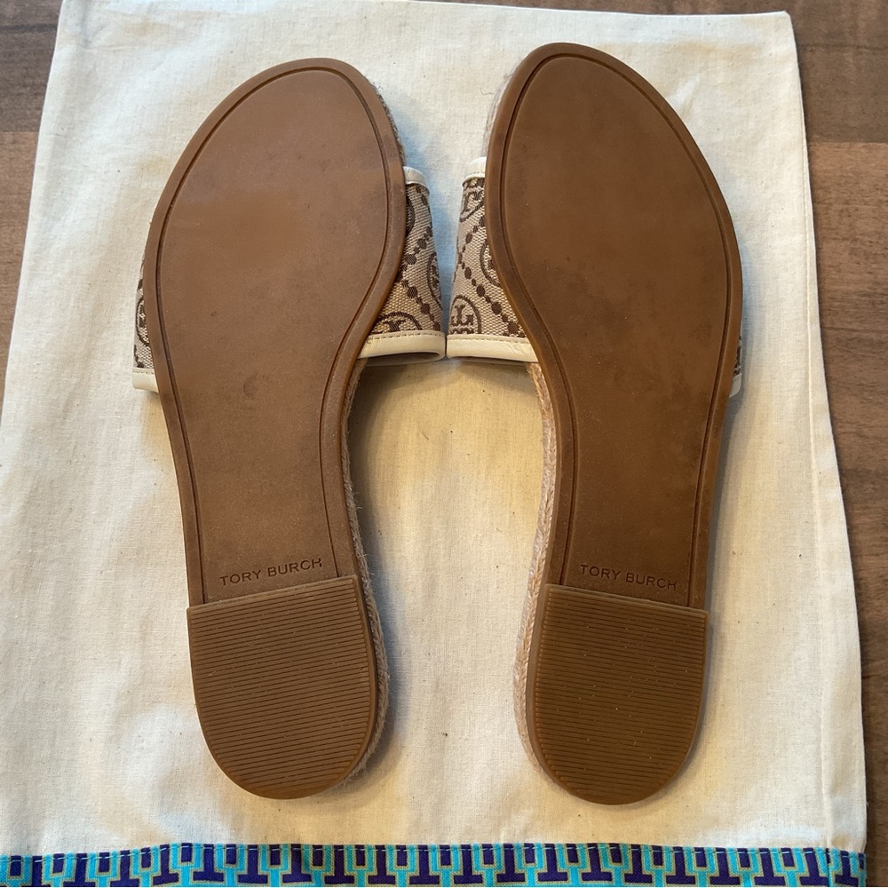 Tory Burch T Monogram Espadrille Slides - Picture 6 of 8